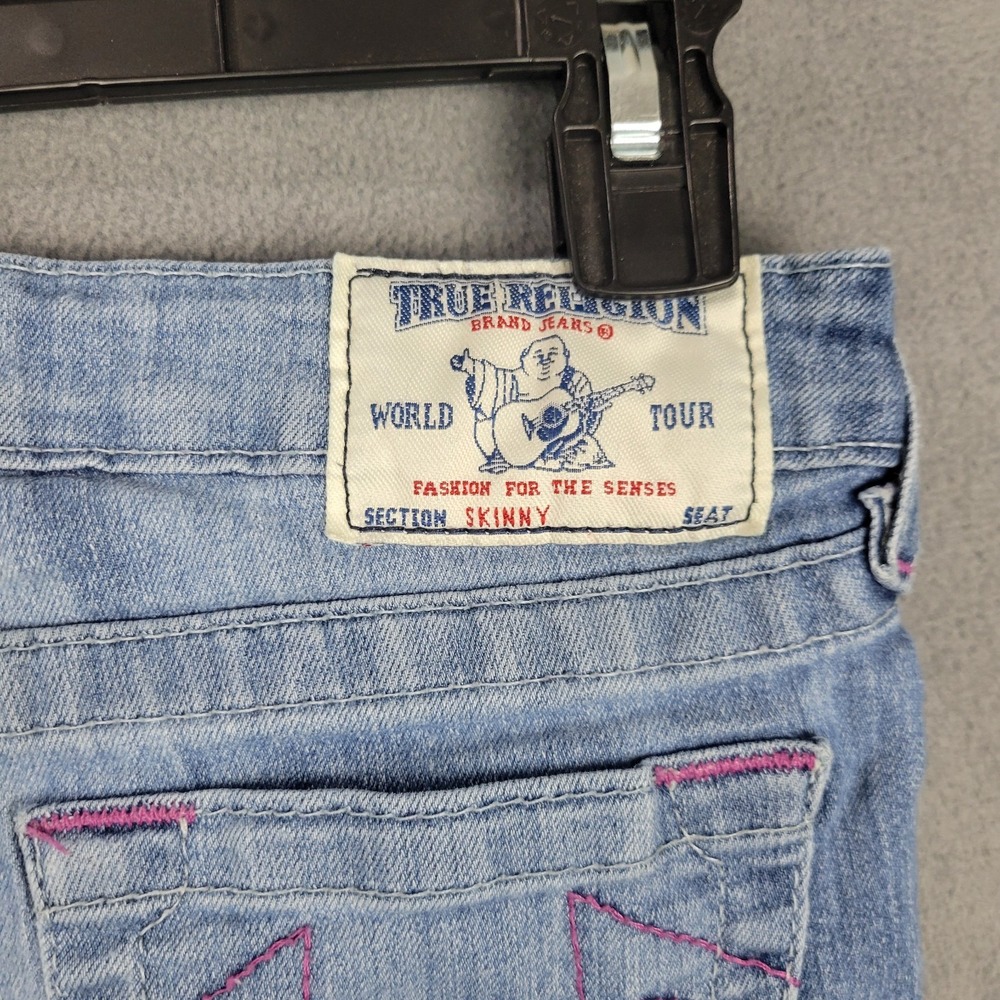 True Religion Skinny Jeans‎ Girls 12 Blue Denim Cotton Stretch Medium Wash - Picture 7 of 9